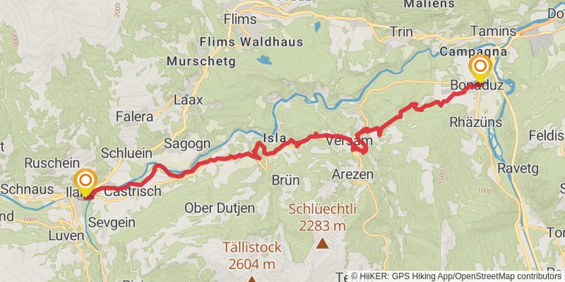 Alpenpässe-Weg stage 2 Map
