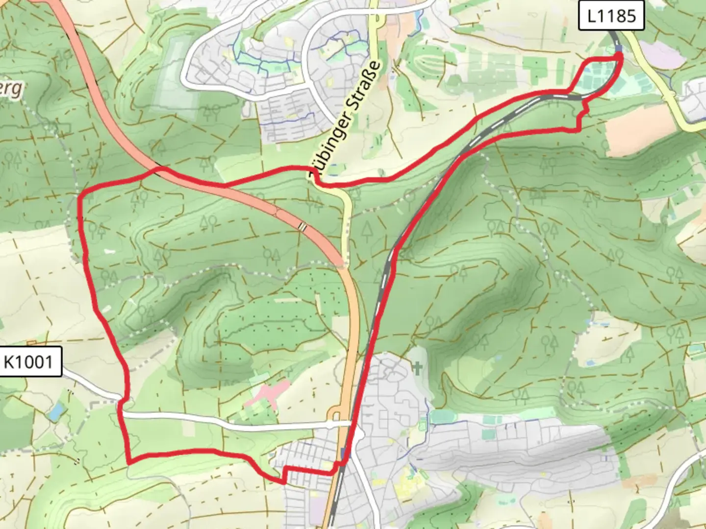 An image depicting the trail Glembach via Blaues Hufeisen and its surrounding area.