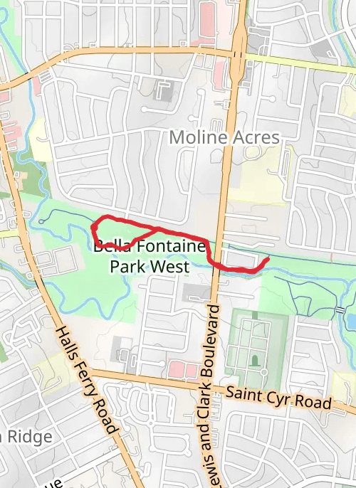 Maline Greenway at Bella Fontaine County Park mobile static map