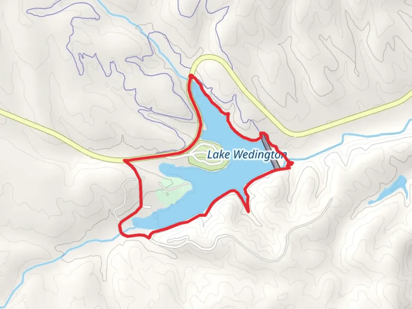 An image depicting the trail Lake Wedington Shore Loop Trail and its surrounding area.