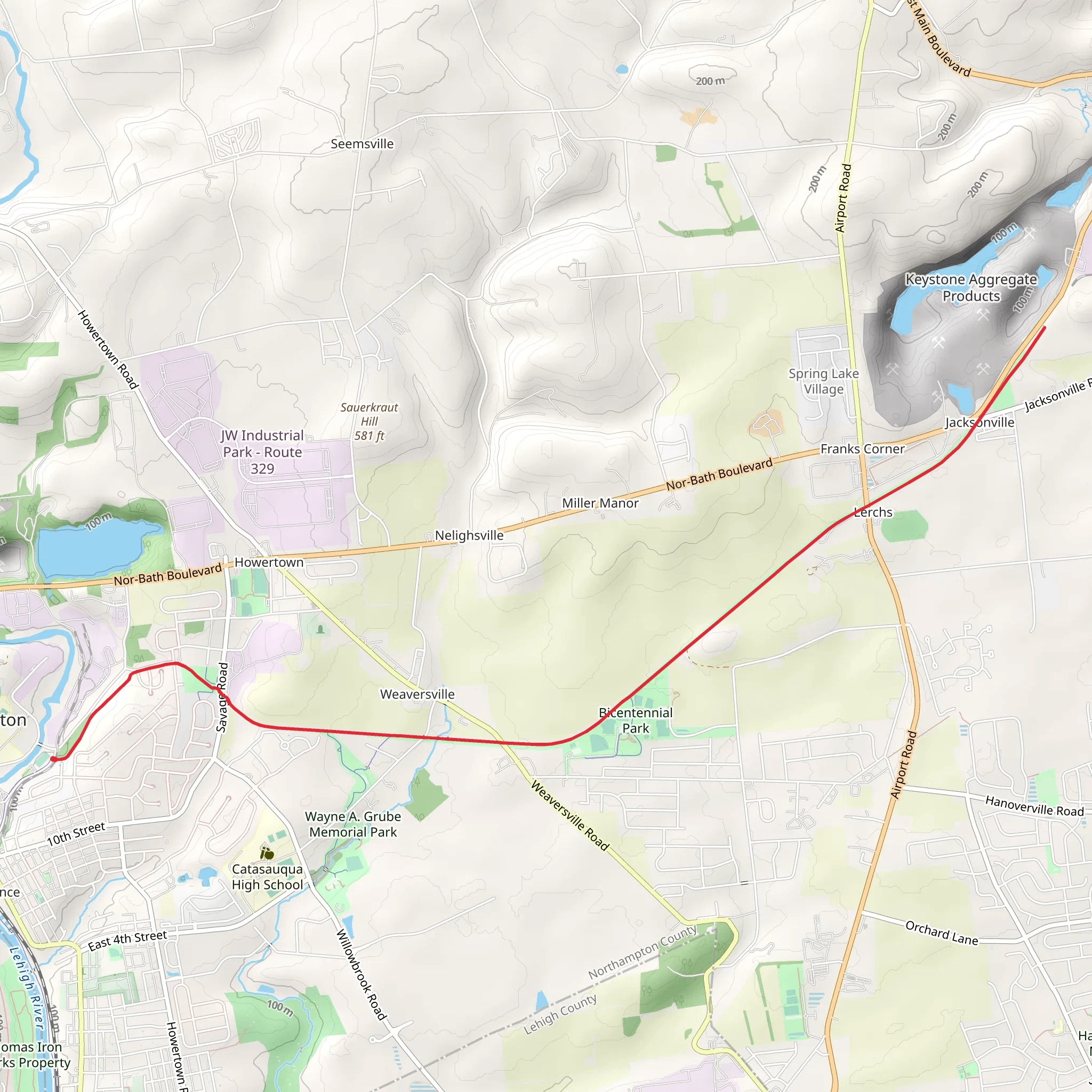 Nor-Bath Trail from Northampton mobile static map