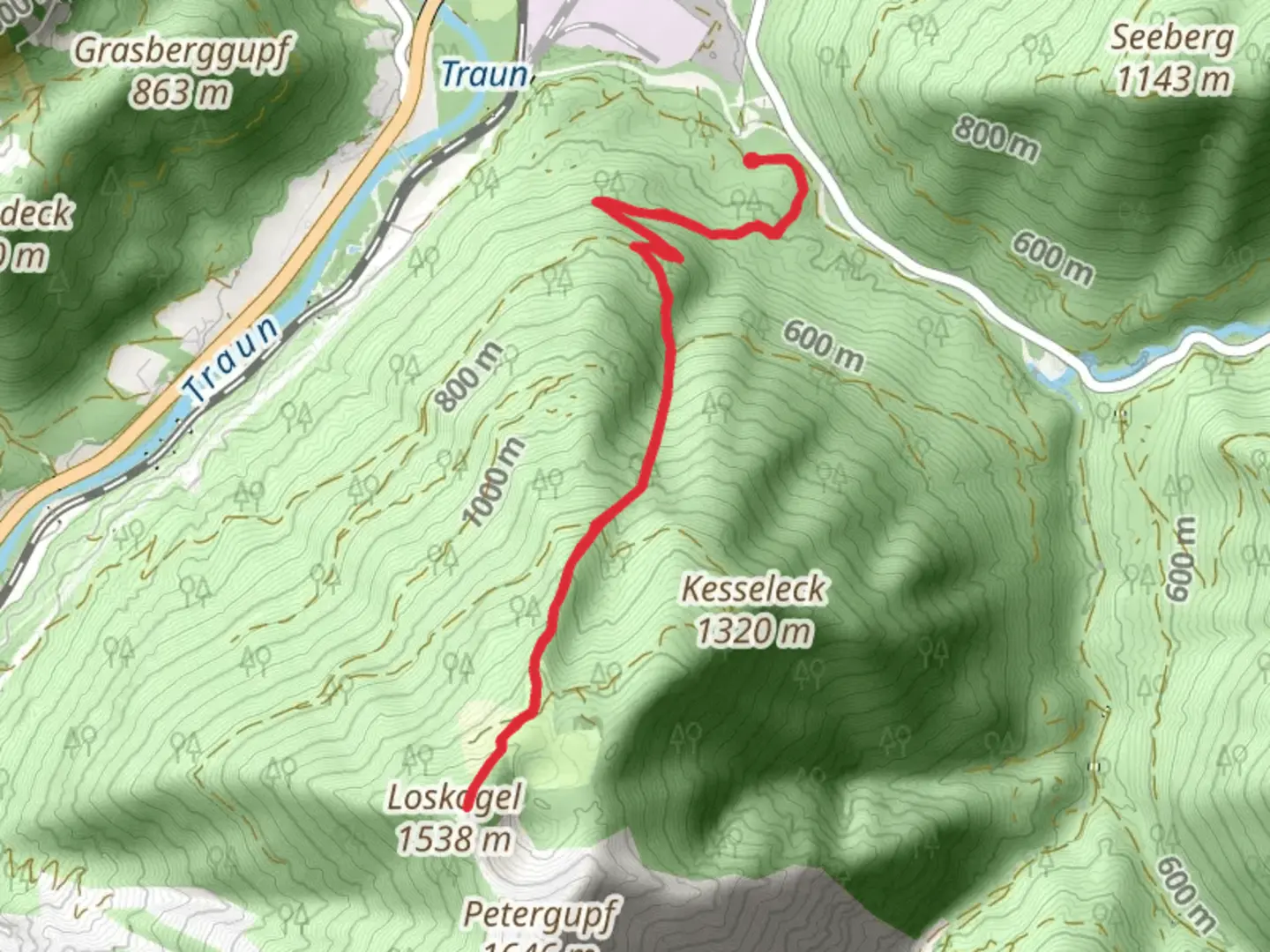 An image depicting the trail Bromberg in Ebensee and its surrounding area.
