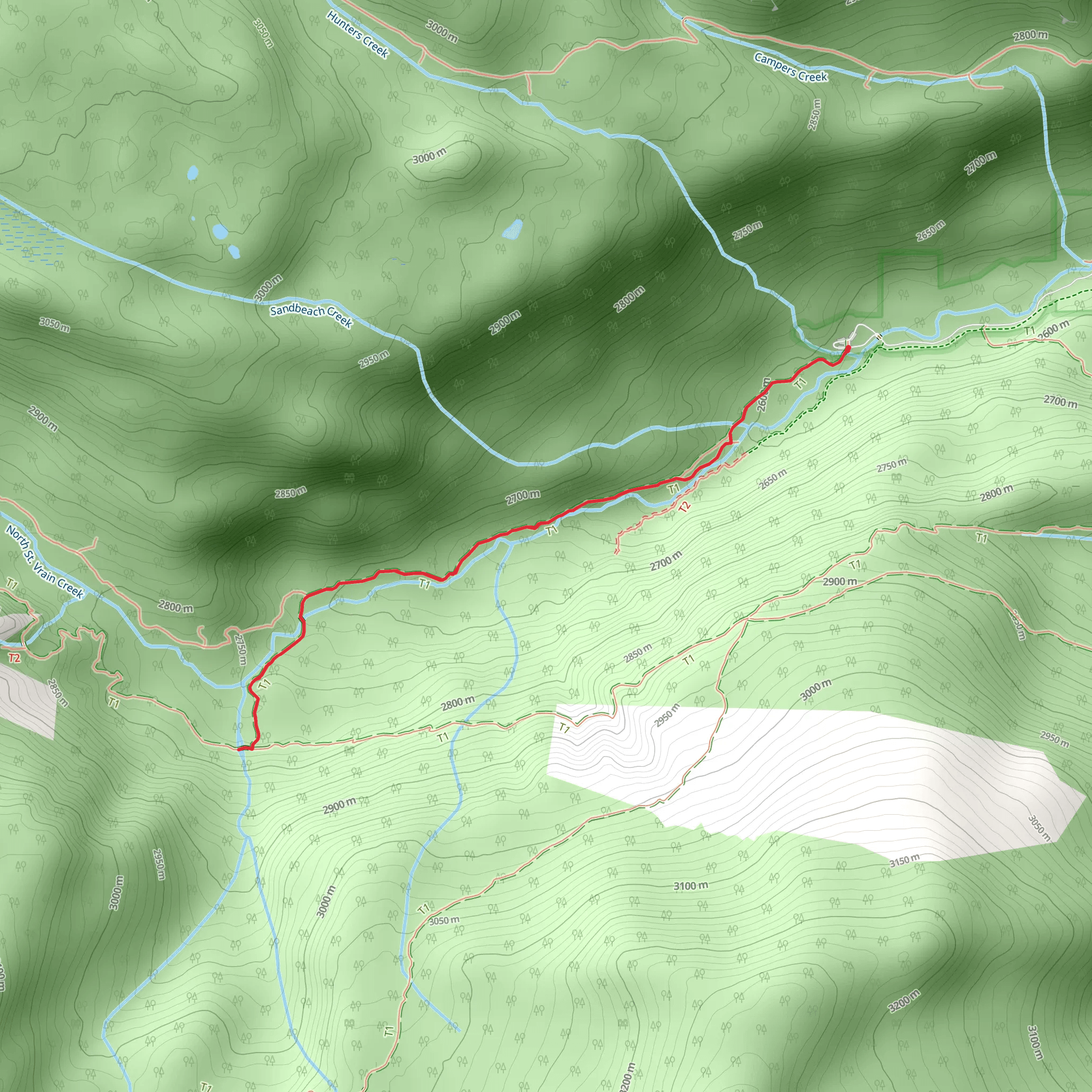Calypso Cascades Trail mobile static map