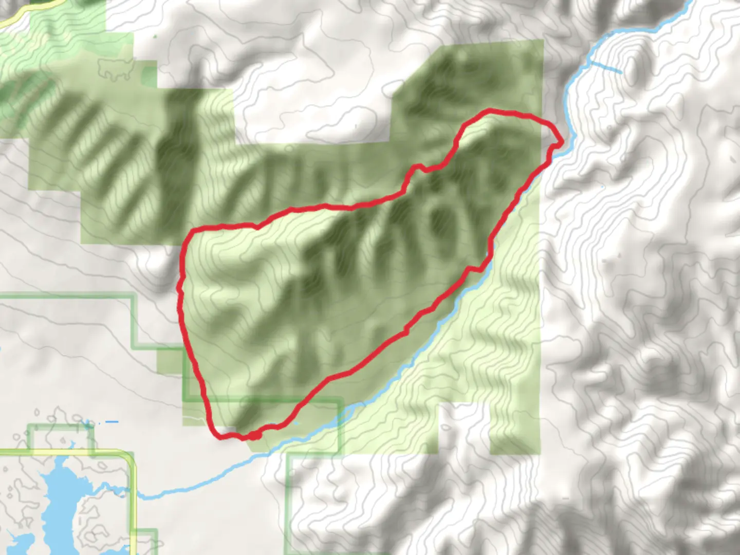 An image depicting the trail Shupe Canyon Trail and its surrounding area.