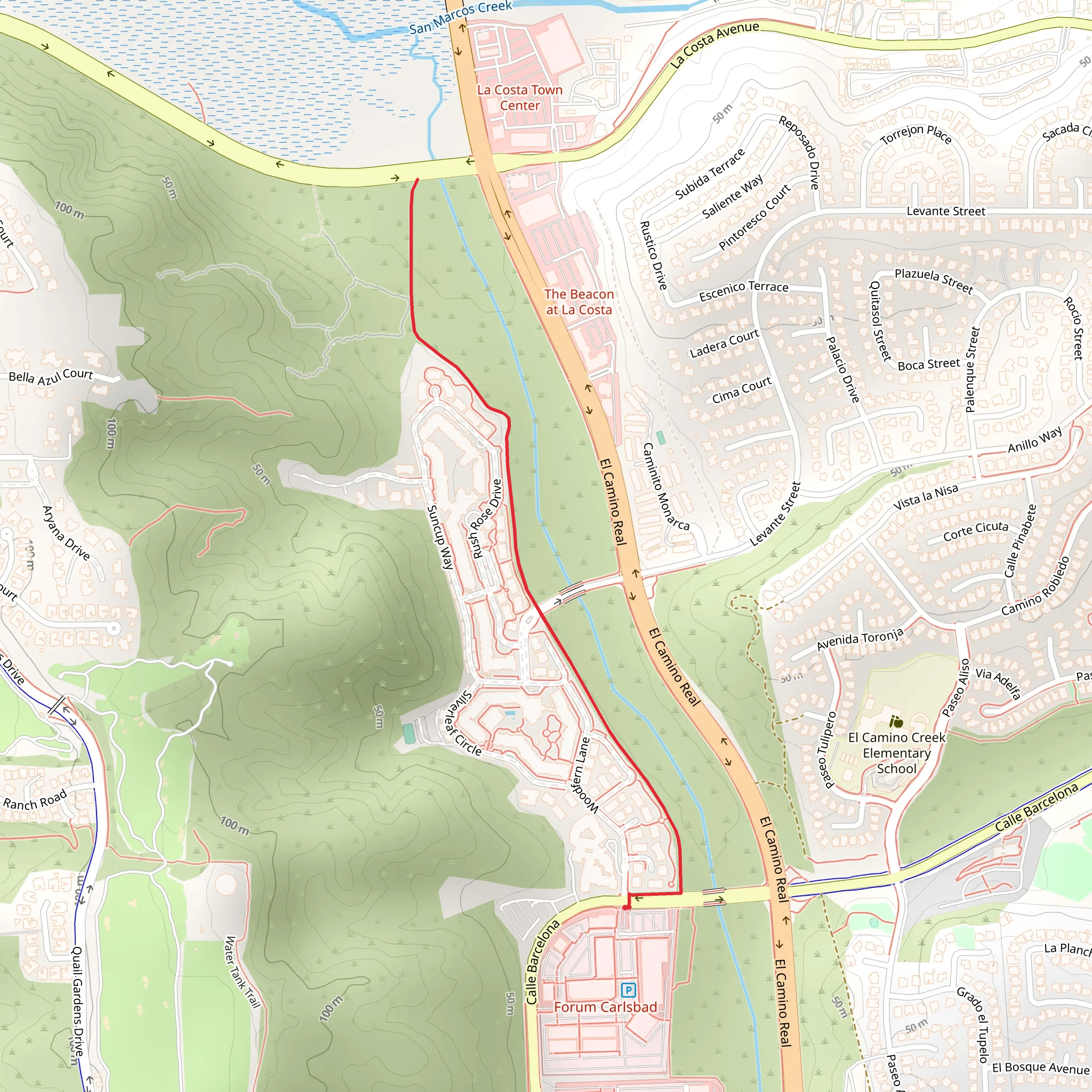 Encinitas Creek from Calle Barcelona mobile static map