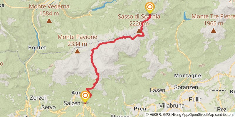 Alta Via 2 stage 12 Map