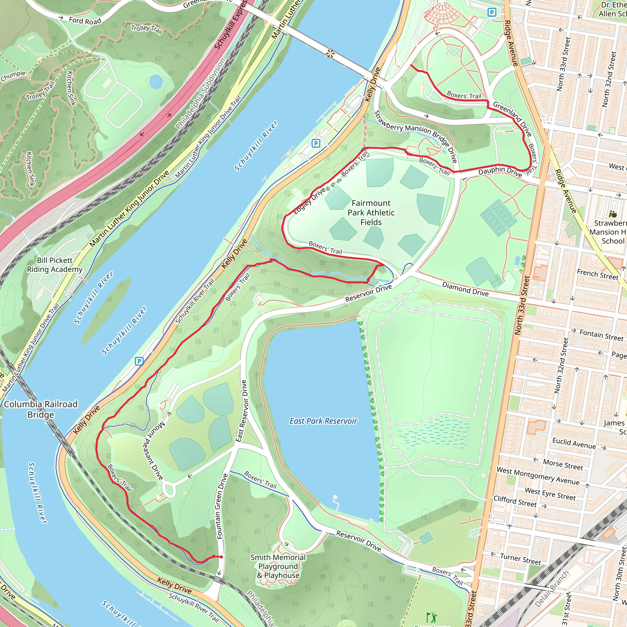 Boxer's Trail mobile static map