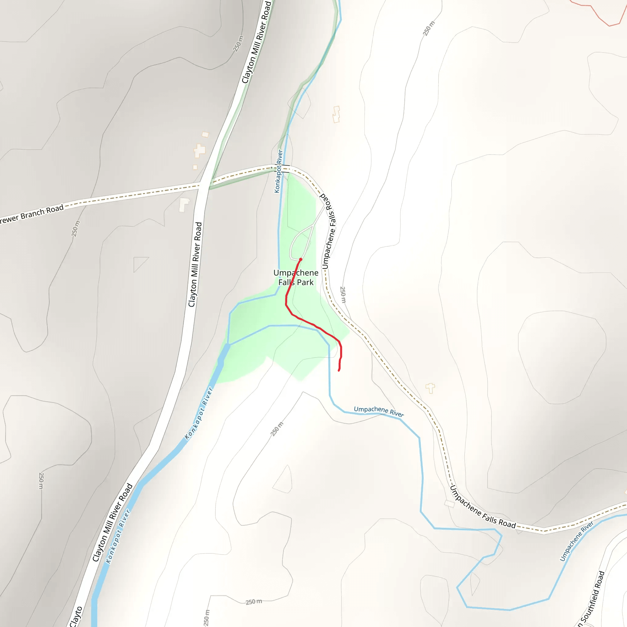 Umpachene Falls Park Trail mobile static map