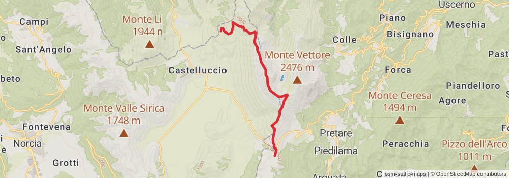 Sentiero Italia - Apennines Section stage 44 Map