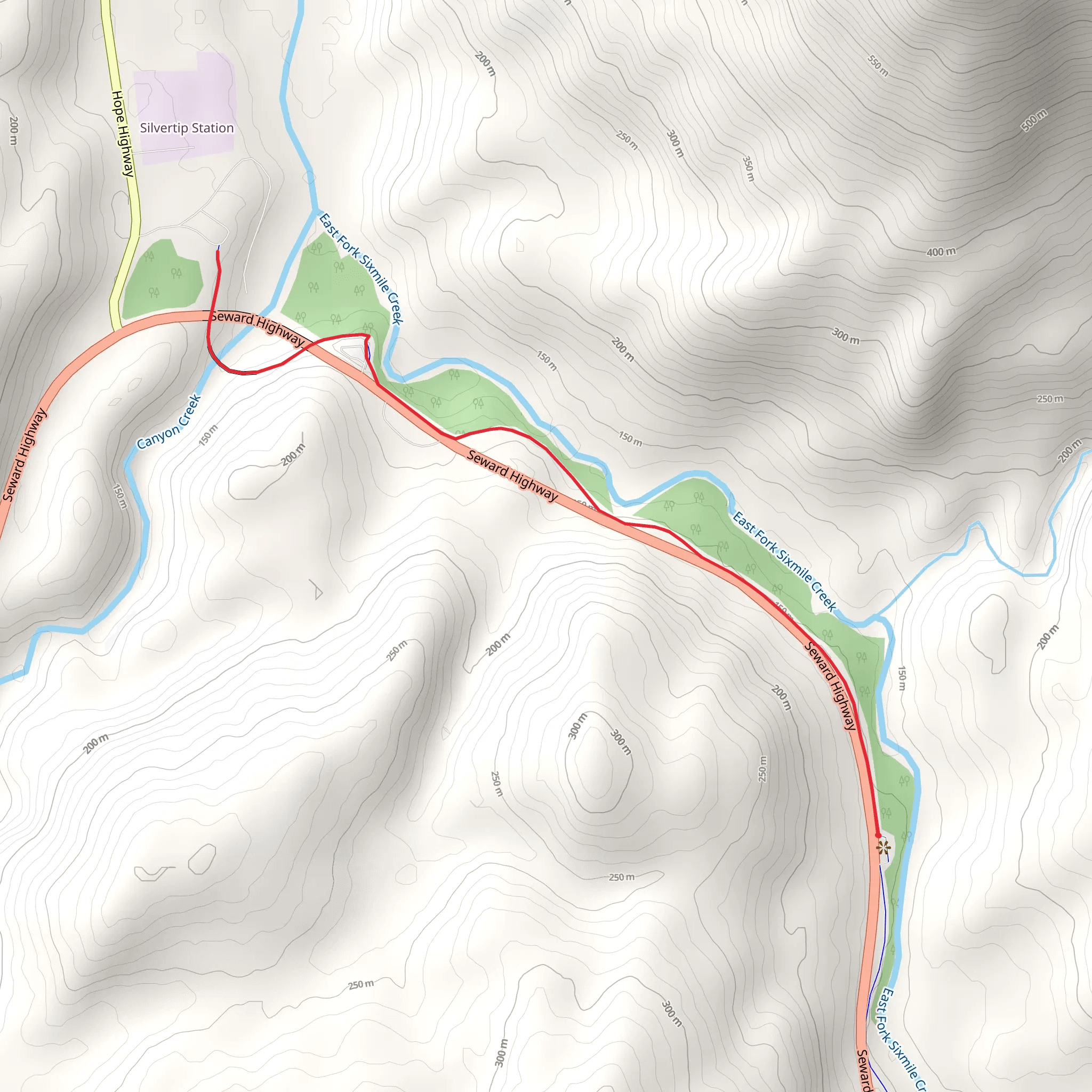 East Fork Sixmile Creek Walk mobile static map