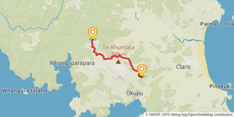 Whangaparapara - Te Ahumata Track stage 1 Map