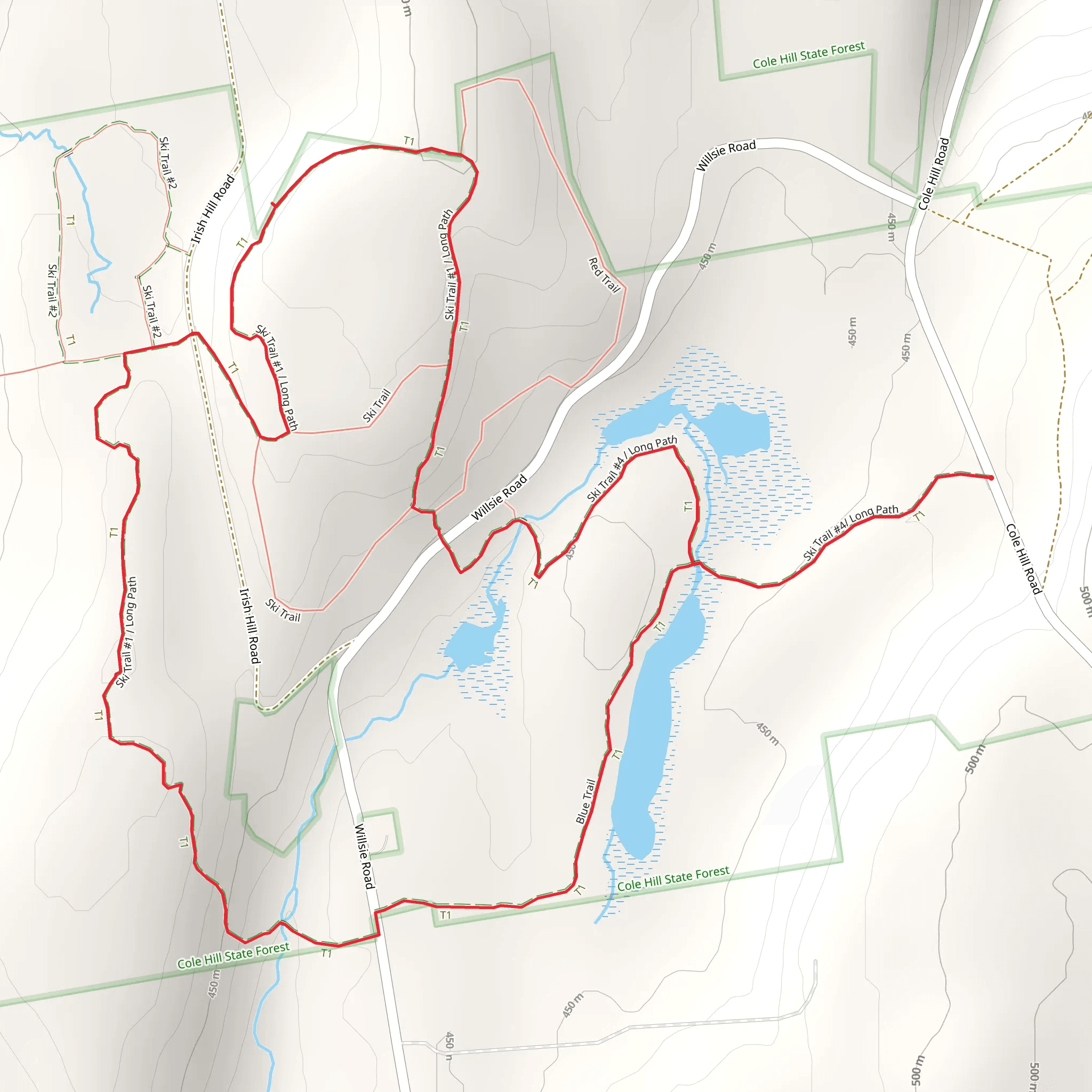 Ski Trail - 4 and Long Path Loop mobile static map