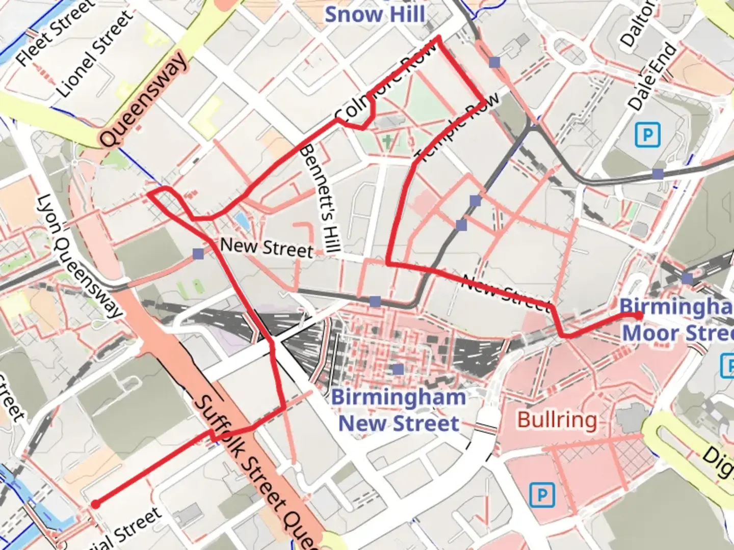 An image depicting the trail Birmingham Museum and Art Gallery and its surrounding area.