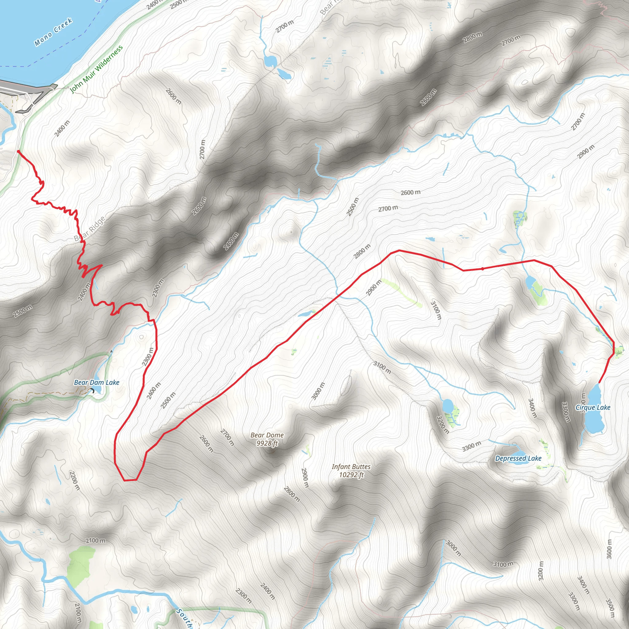 Cirque Lake via Bear Creek Cutoff Trail mobile static map