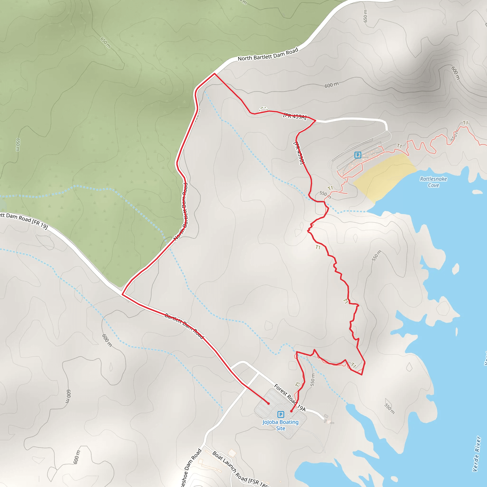 Jojoba Trail at Bartlett Lake mobile static map