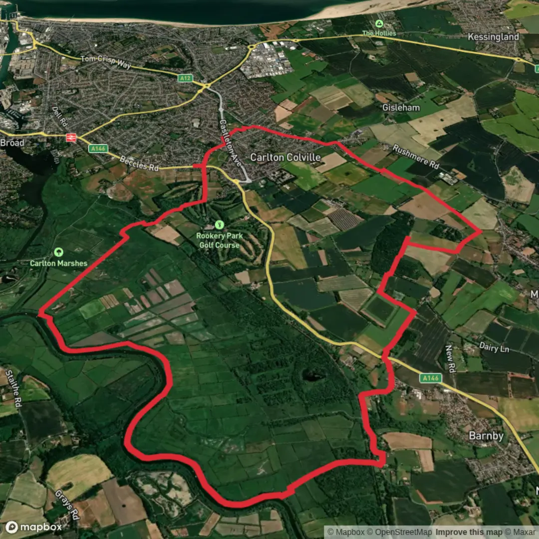 An image depicting the trail Carlton Marshes Loop and its surrounding area.