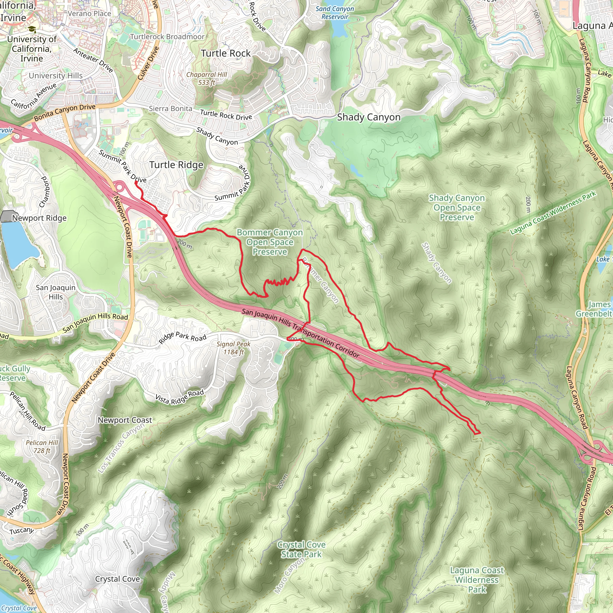 Bommer Ridge, East Fork Trail and Turtle Ridge Trail Loop mobile static map