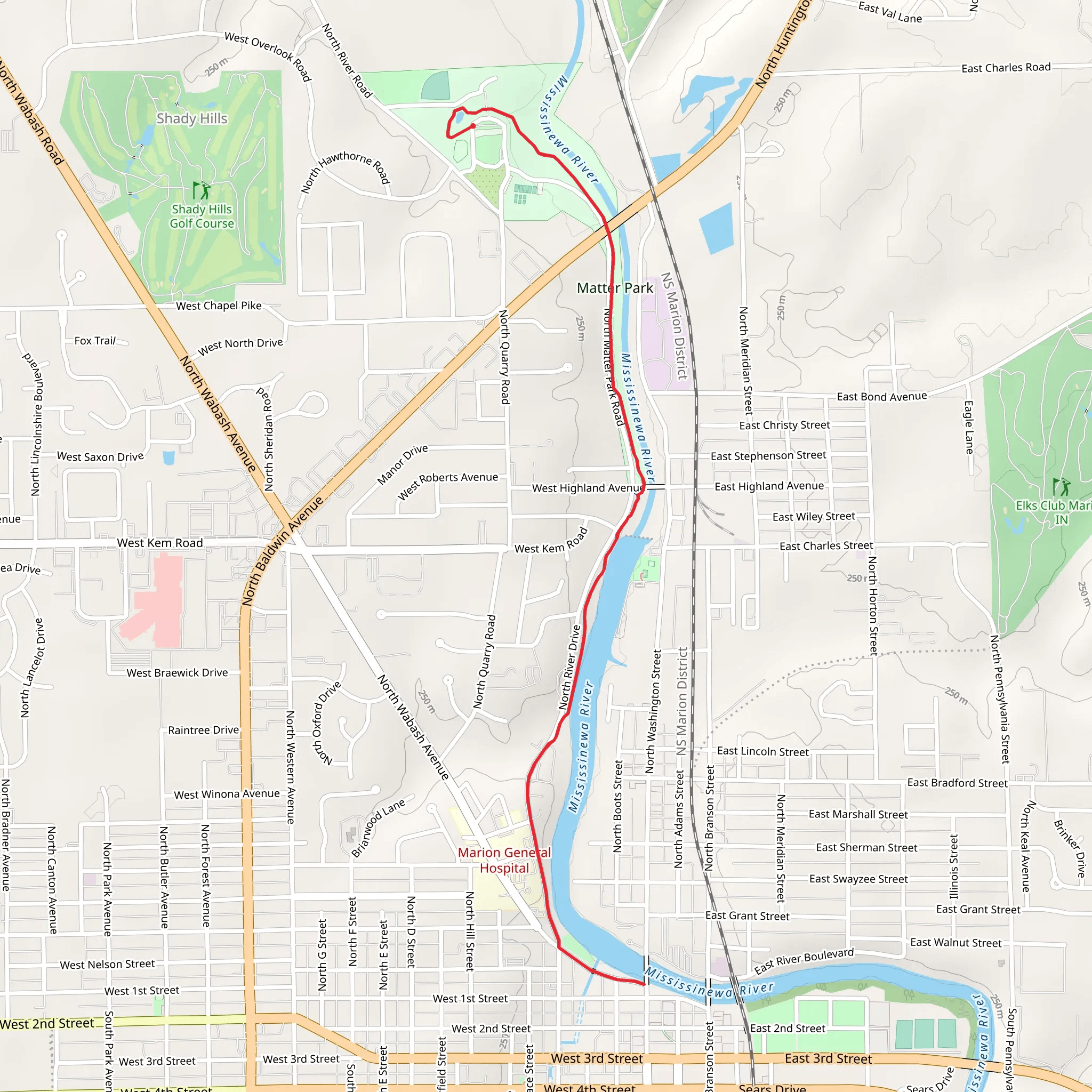 Mississinewa River - North Park Road mobile static map