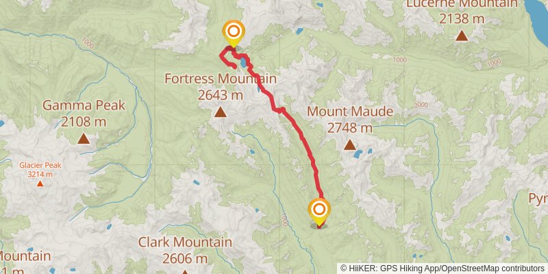Lyman Ridge Trail via Carne High Traverse Route stage 3 Map