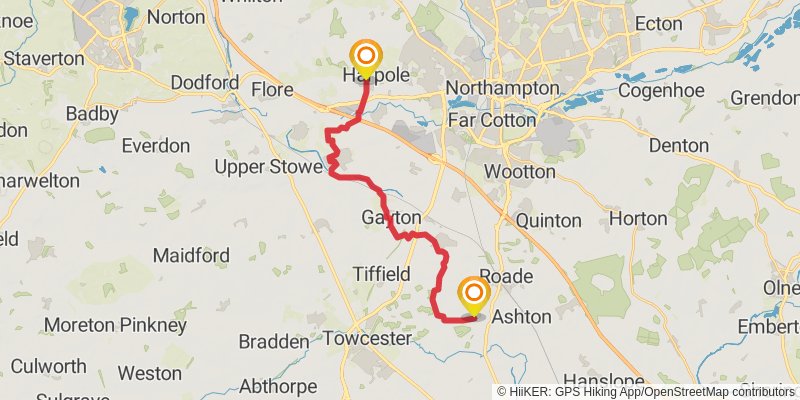 Northamptonshire Loop Walk stage 2 Map