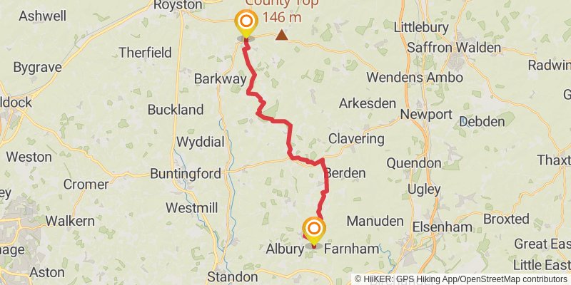Hertfordshire Border from Chorleywood stage 8 Map