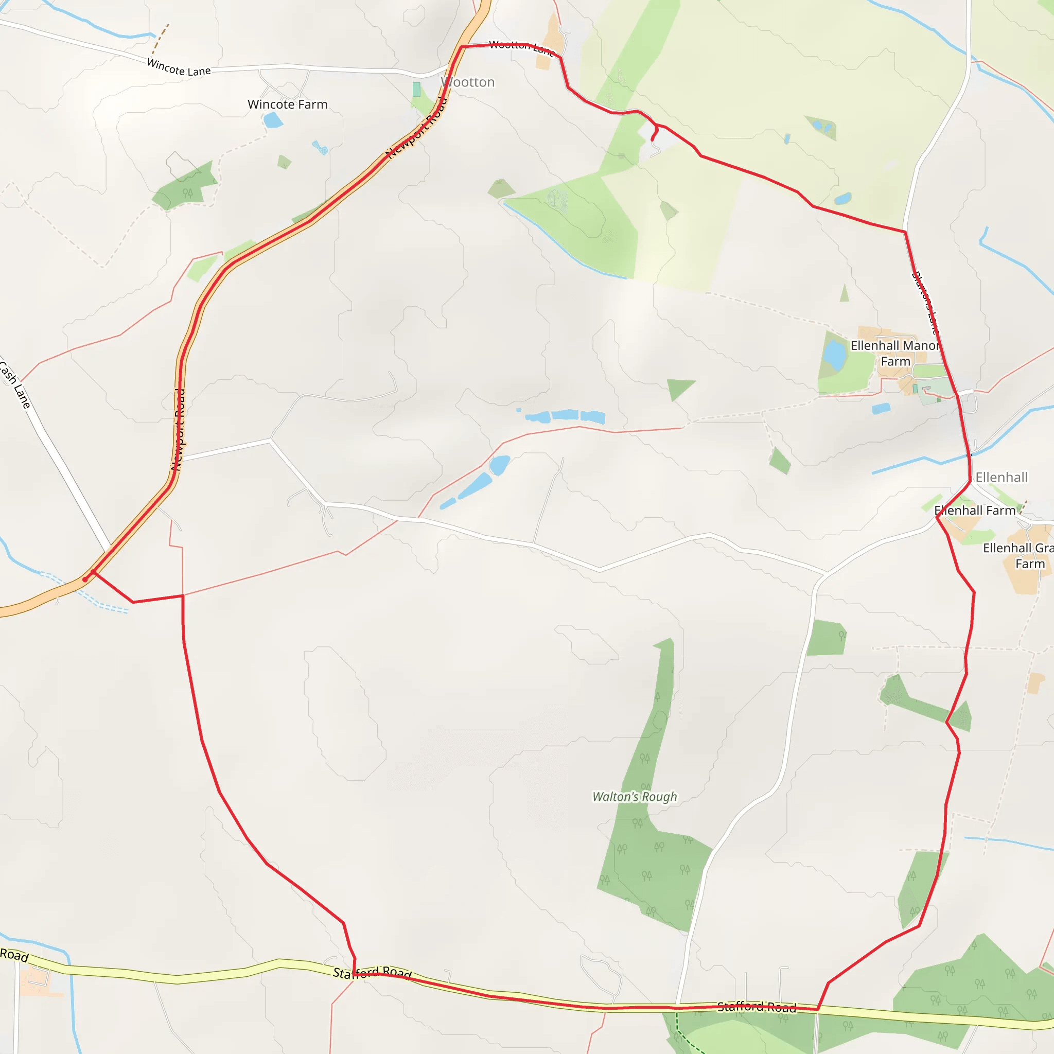 Ellenhall Country Park Loop mobile static map