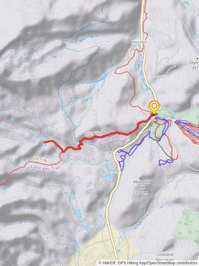 An image depicting the trail Lily Lake via Continental Divide Trail and its surrounding area.