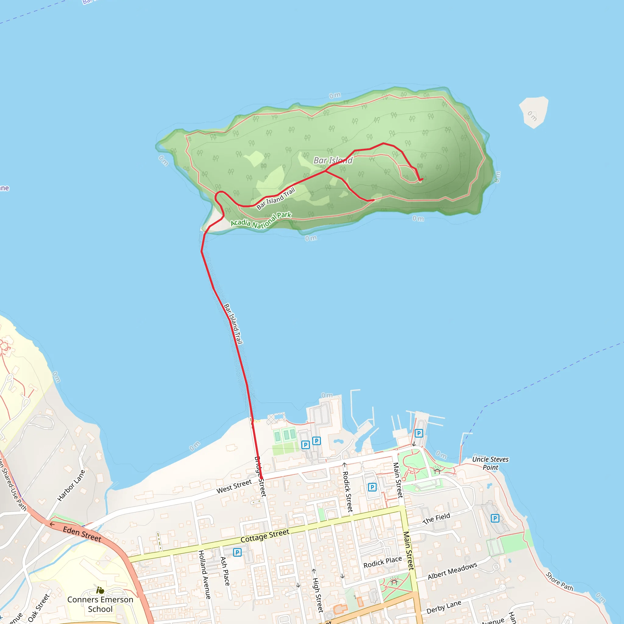 Bar Island Trail mobile static map