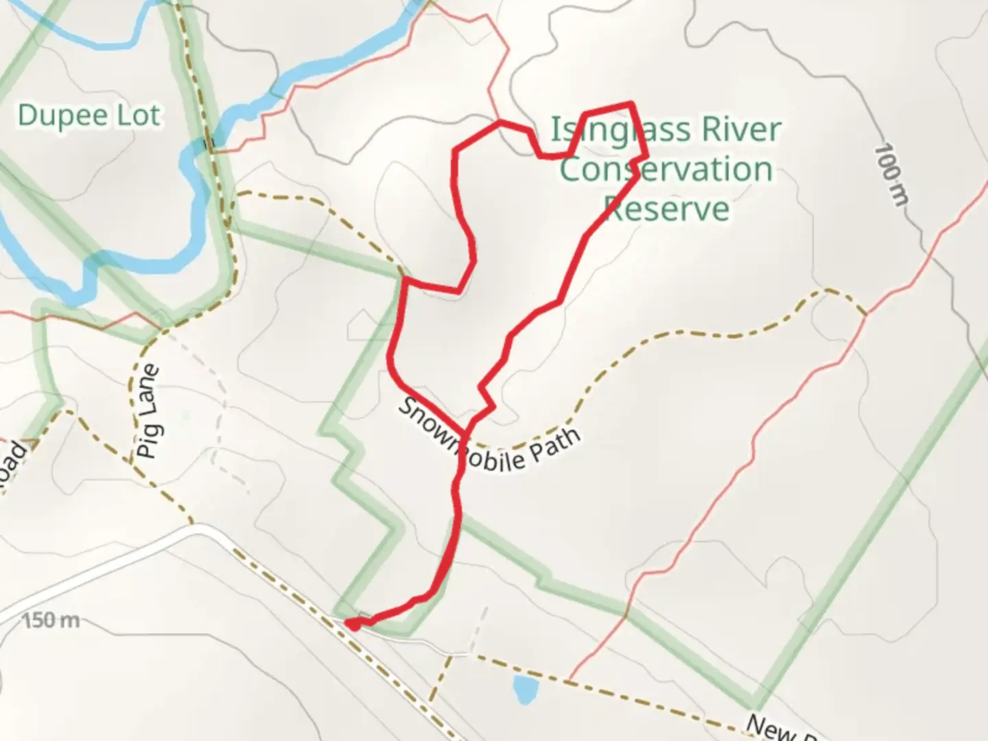 An image depicting the trail Cattle Path and Beaver Pond Loop and its surrounding area.