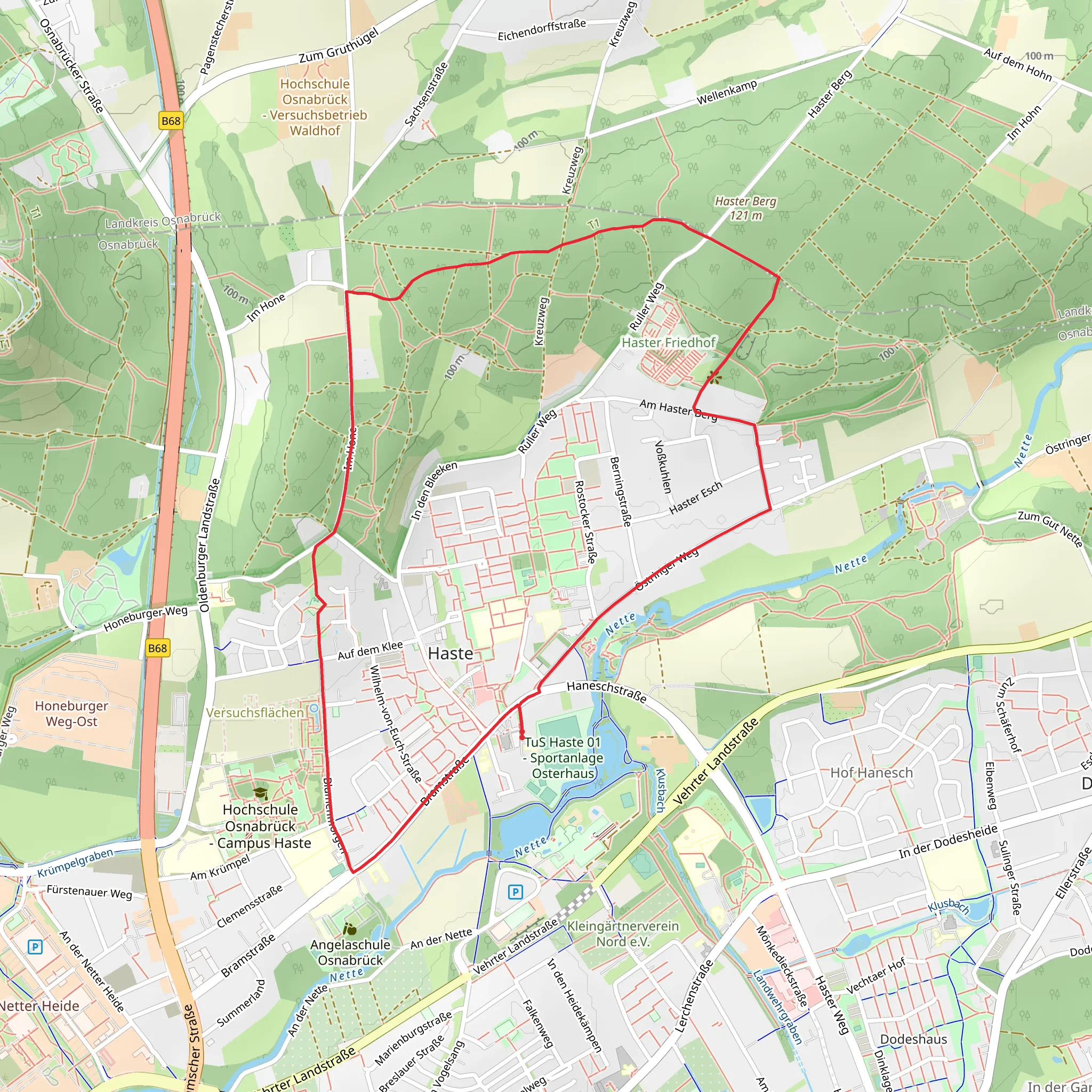 Haster Berg via Osnabruecker Ringweg mobile static map