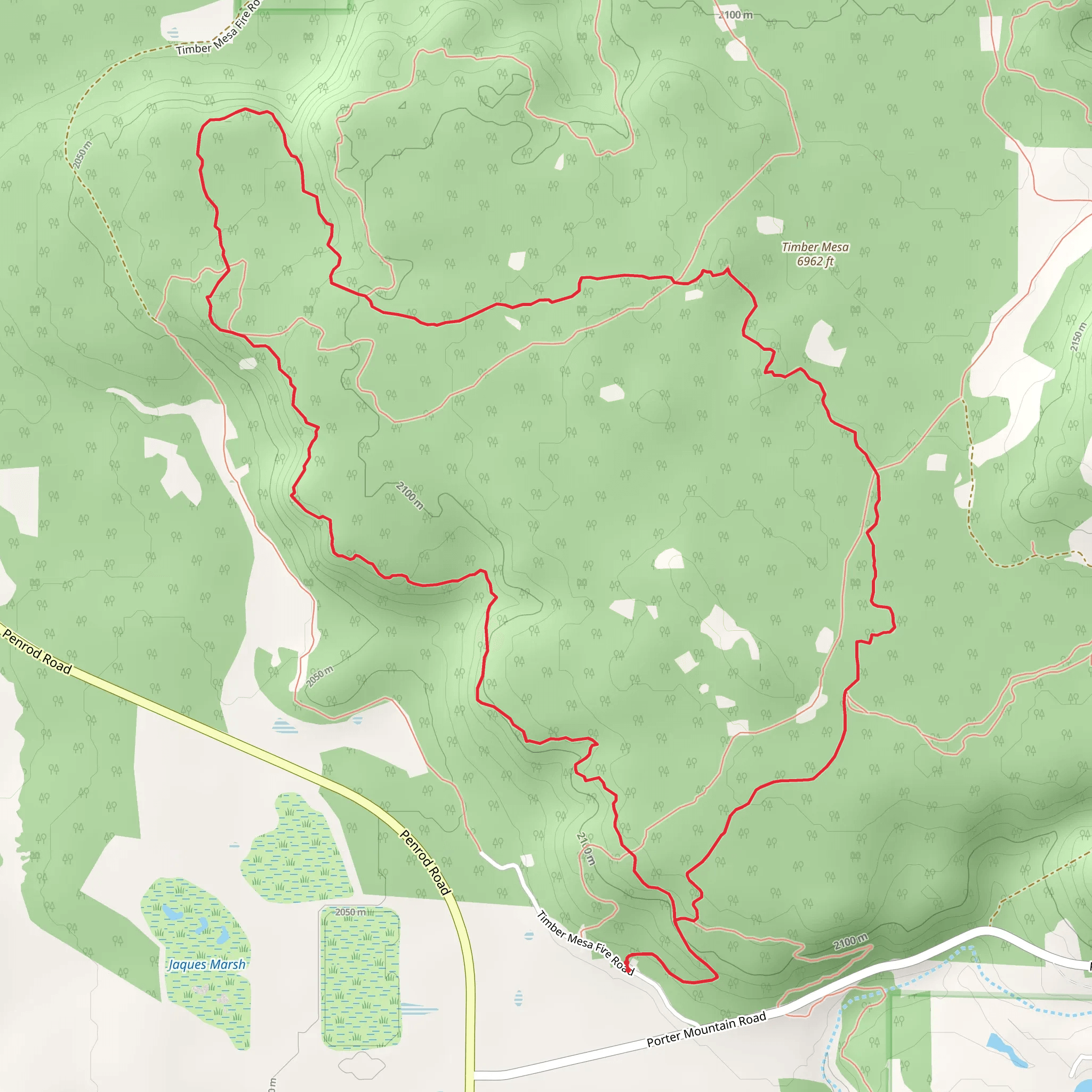Timber Mesa Trail mobile static map