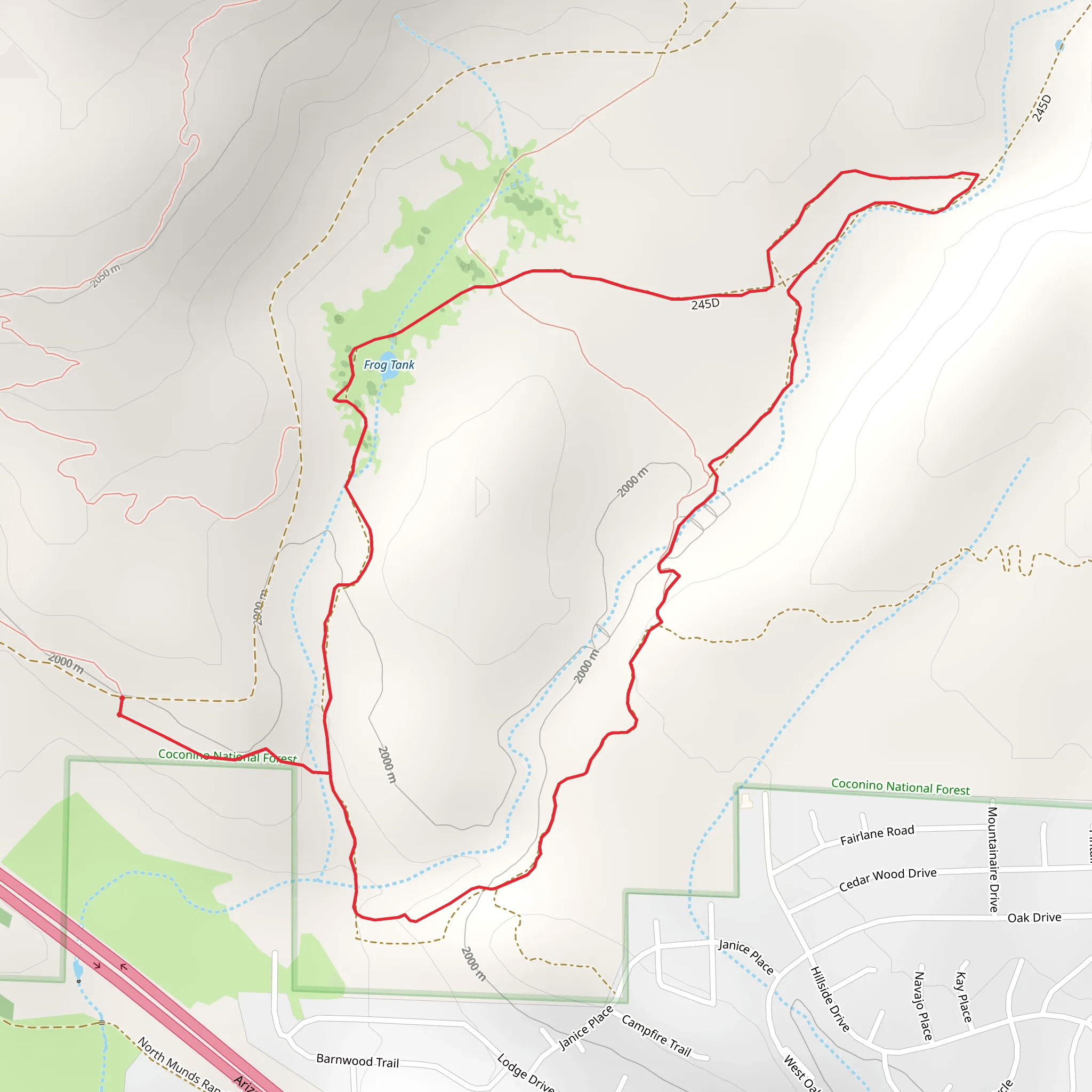 Frog Tank Loop Trail mobile static map