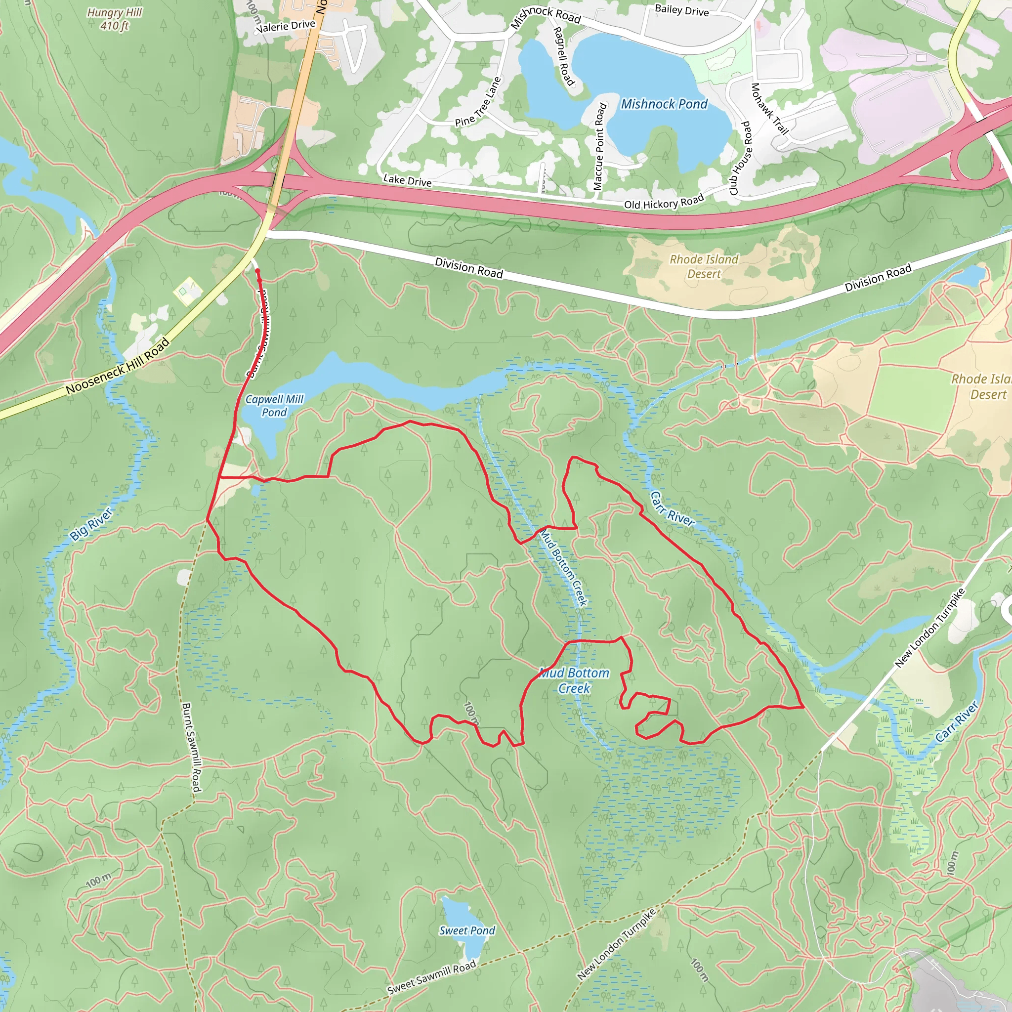 Burnt Sawmill Road, Steeple Chase and Sizzler Loop mobile static map
