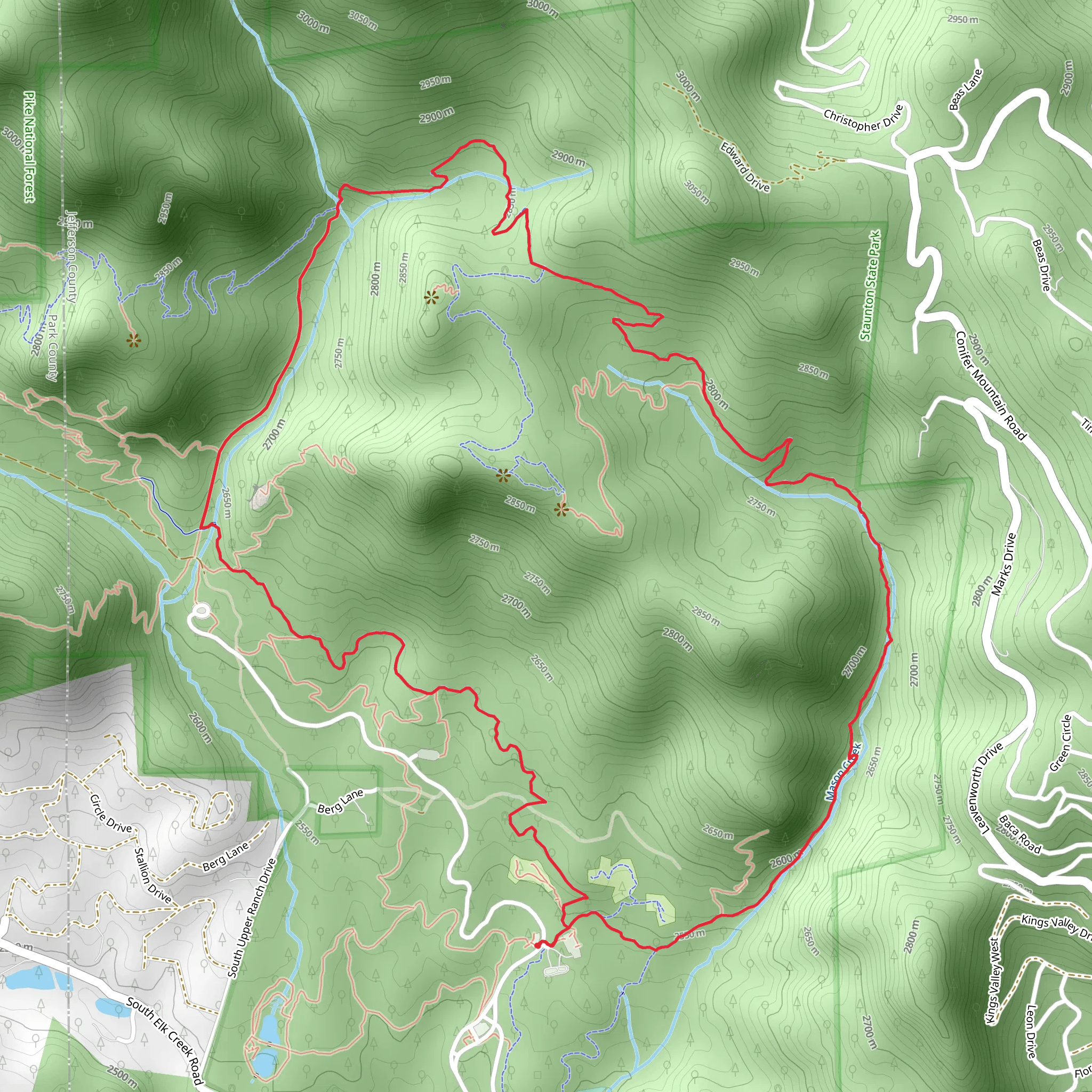 South Upper Ranch and Mason Creek Trail Loop mobile static map