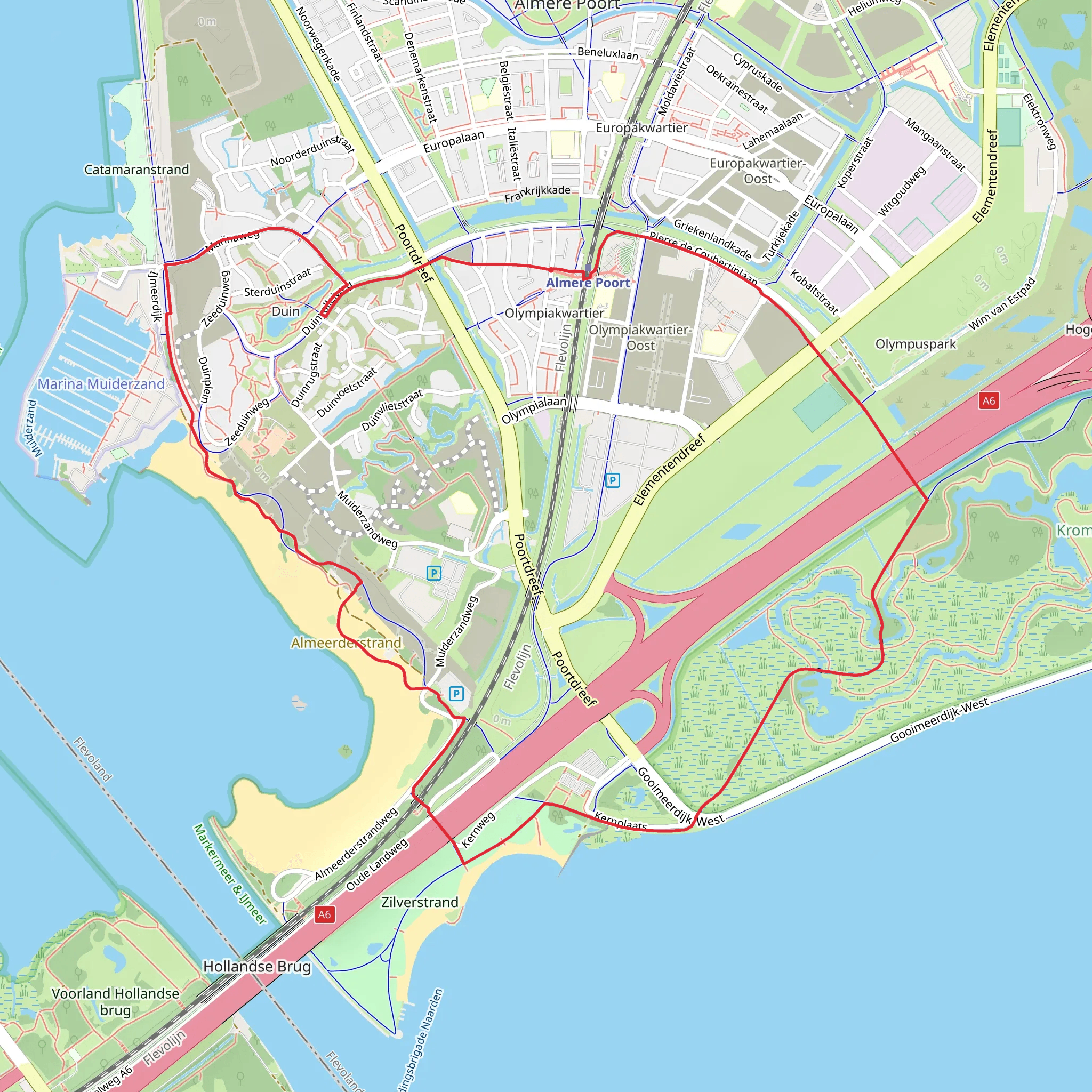 Almere Poort Loop mobile static map