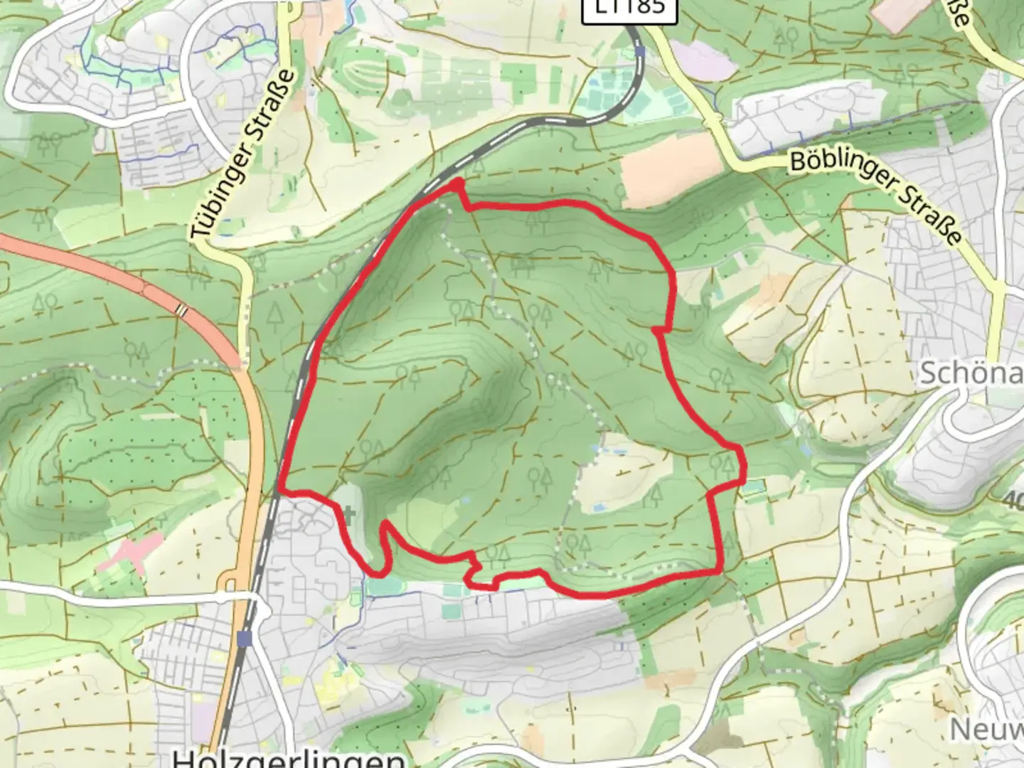 An image depicting the trail Holzgerlingen Loop and its surrounding area.