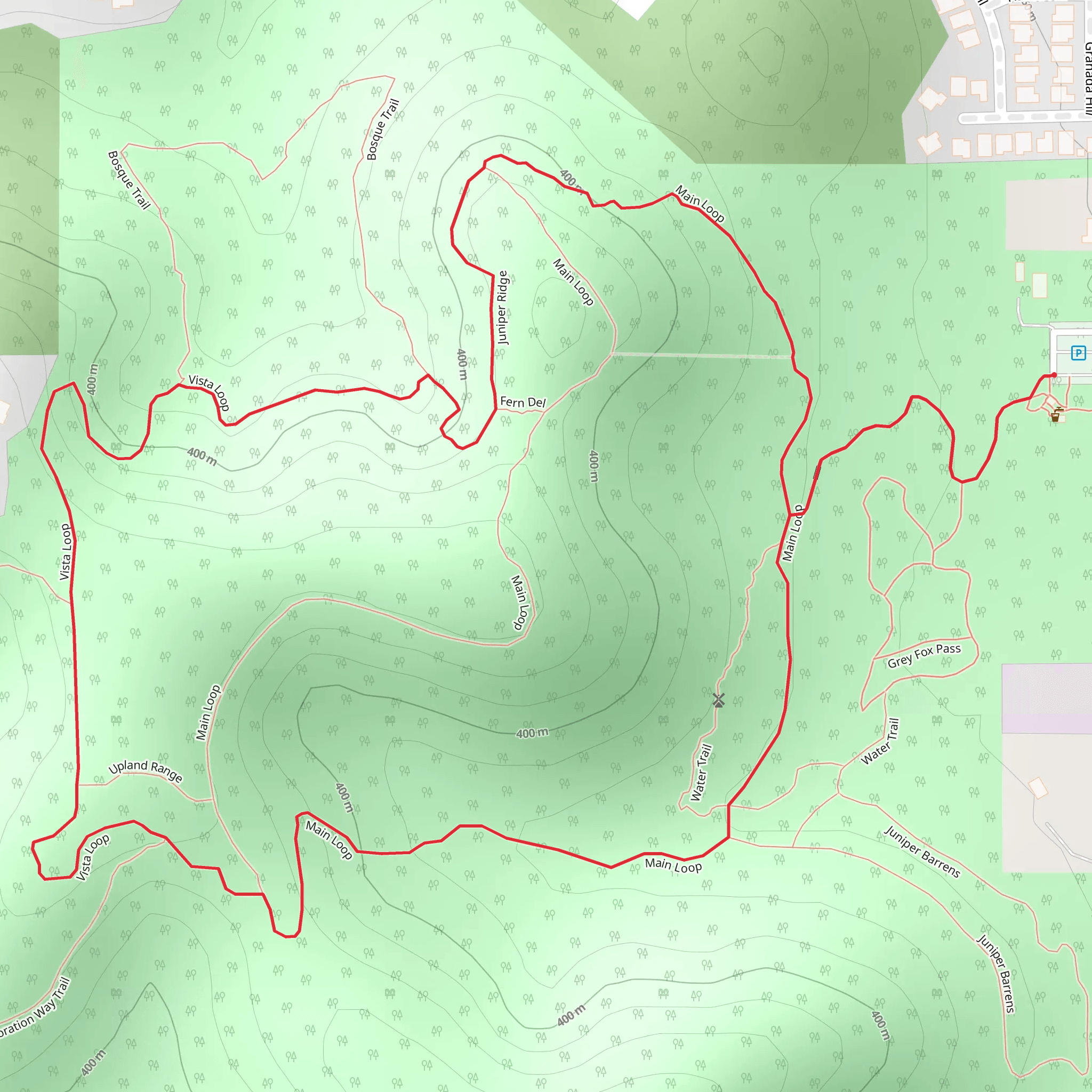 Main and Vista Loop - Friedrich Wilderness Park mobile static map