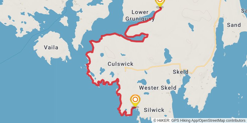 Coastal Walk of Shetland - West stage 36 Map