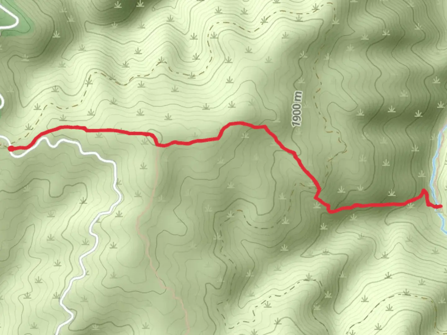 An image depicting the trail White Stallion Camp Trail via Sleep Child Divide Trail and its surrounding area.
