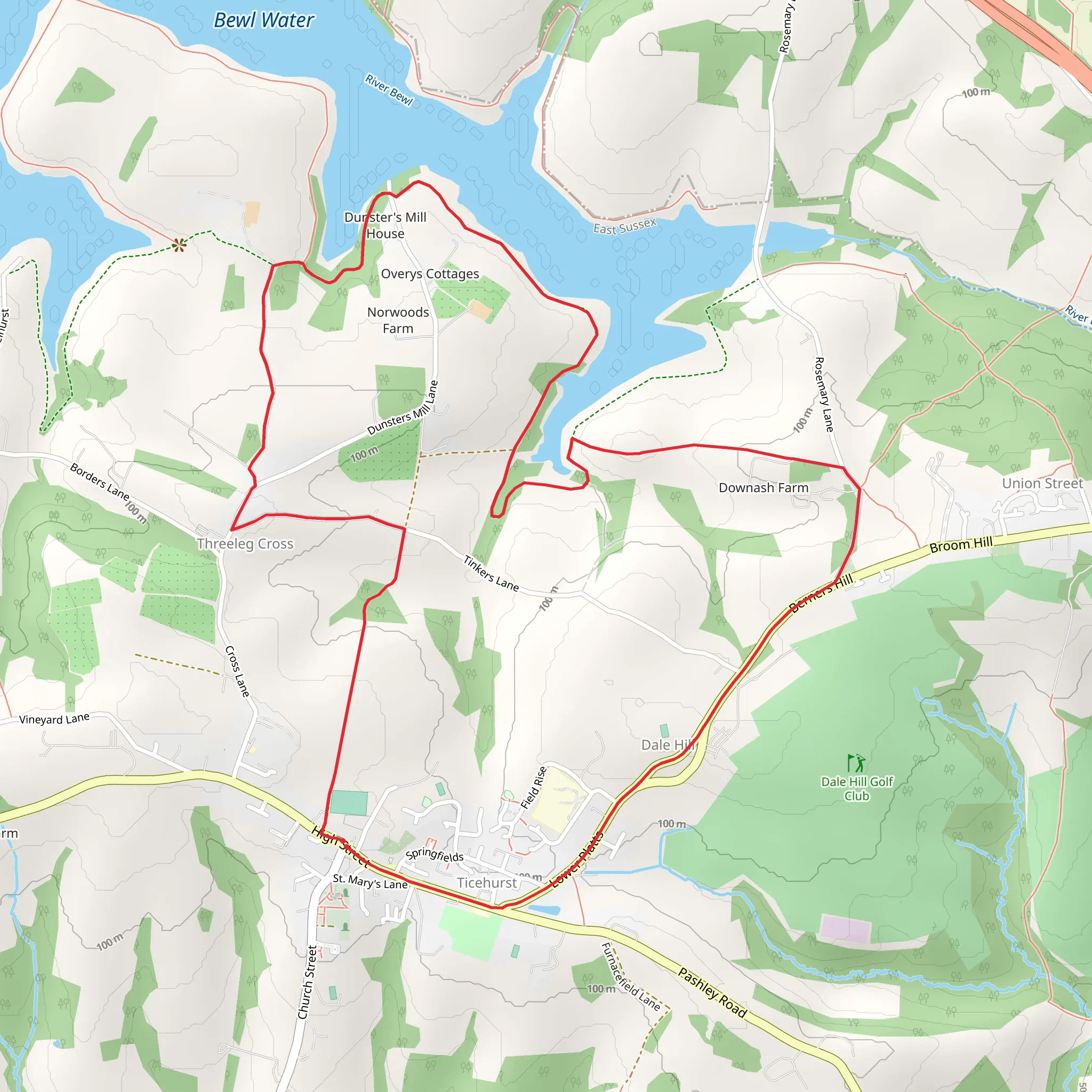 Bewl Water mobile static map