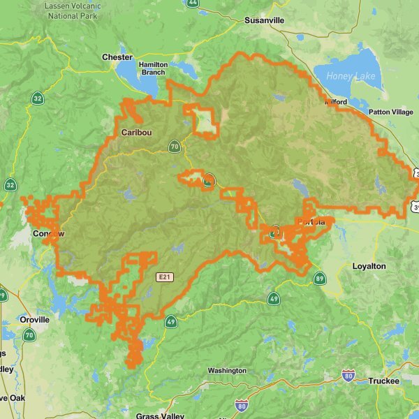Plumas National Forest mobile static map