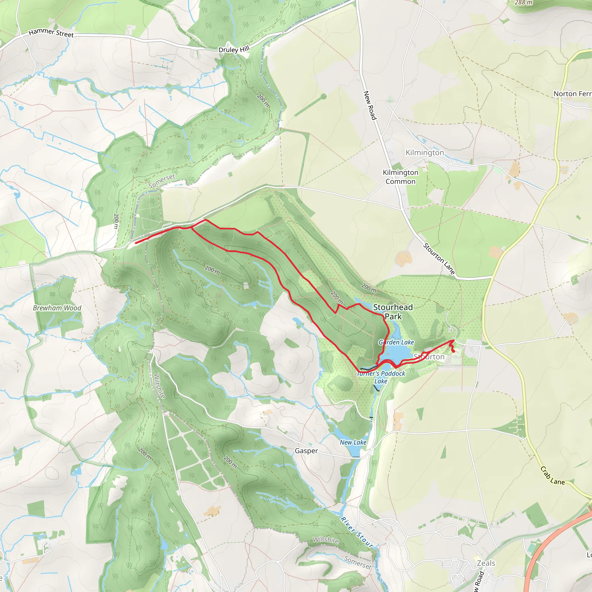 Garden Lake, Park Hill and Stourhead Park Loop mobile static map