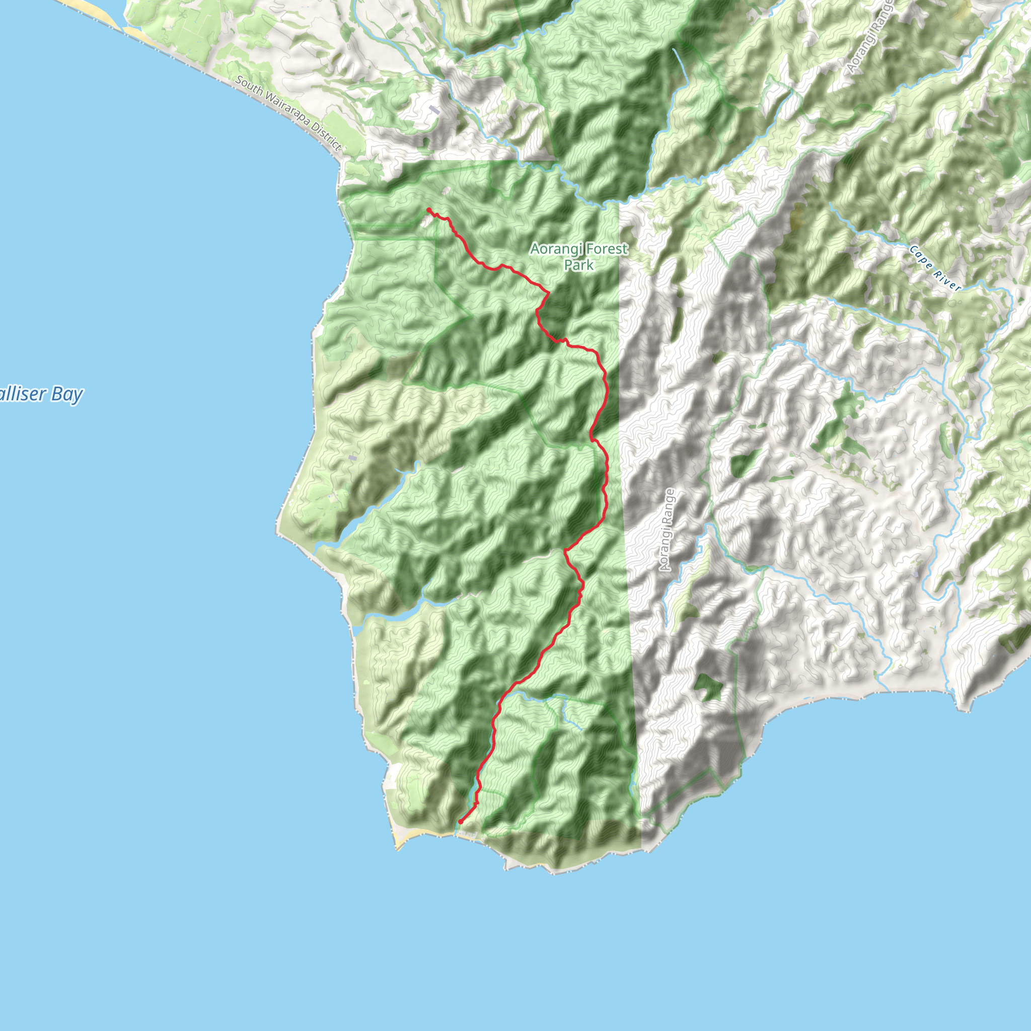 Aorangi Crossing mobile static map