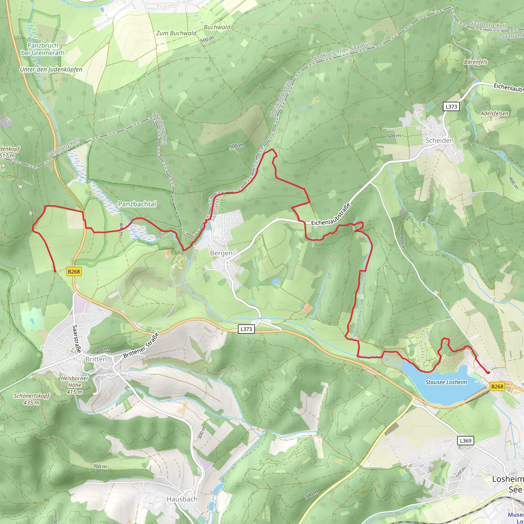 Stausee Losheim via Der Bergener mobile static map