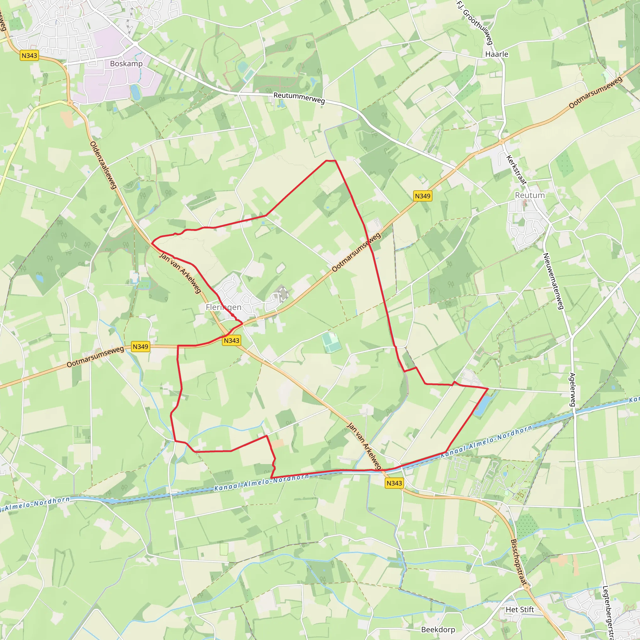 Essen Route and Reutum Rode Route mobile static map