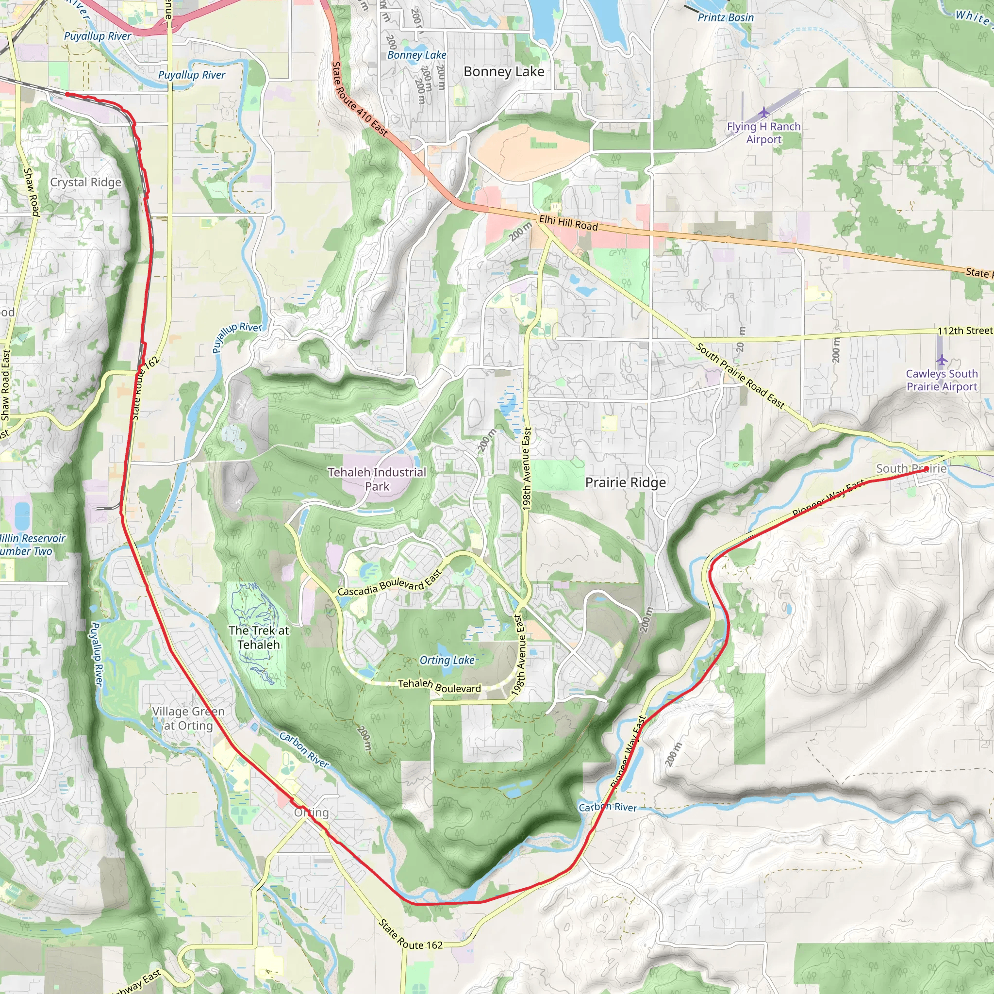Foothills Trail Out and Back mobile static map