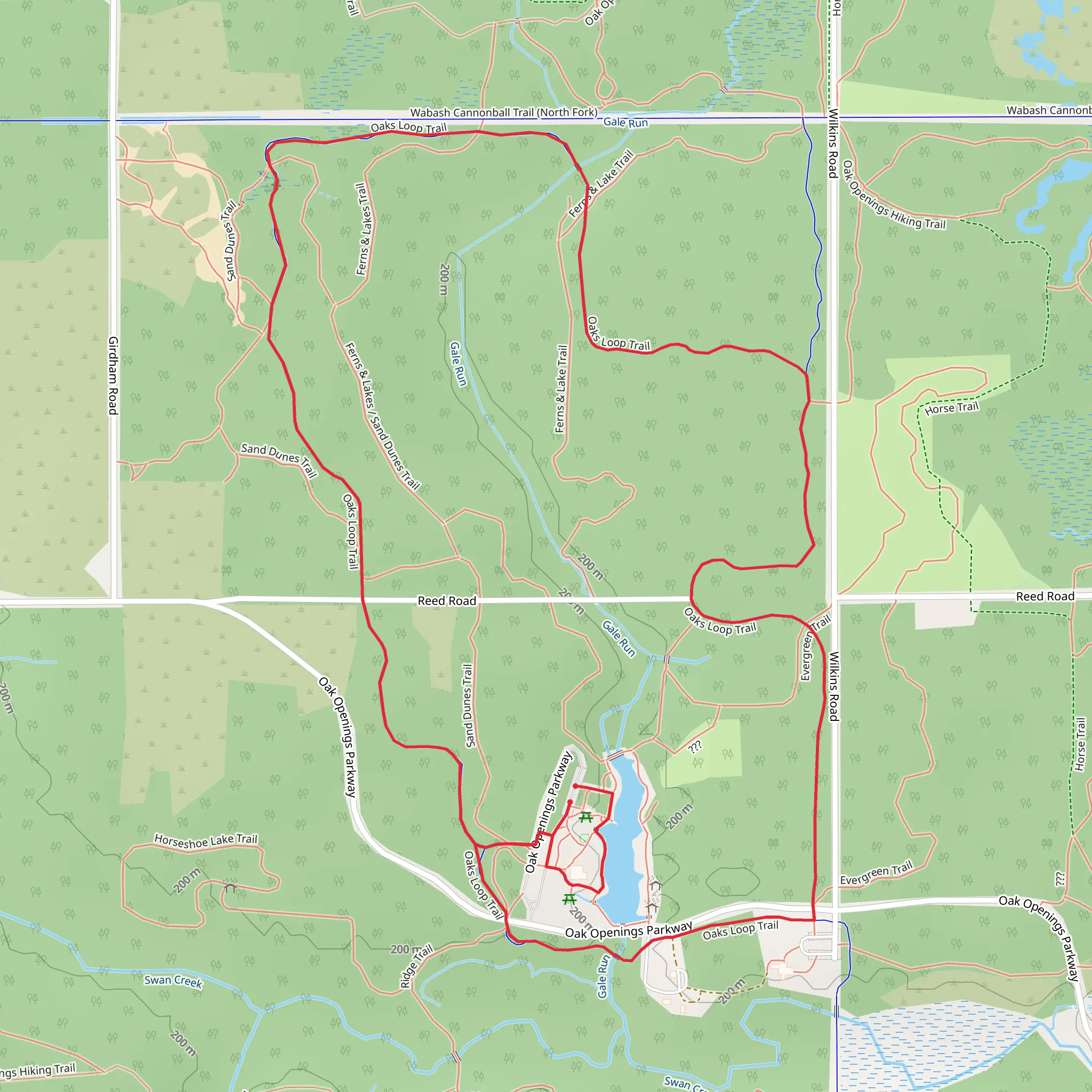 Mallard Lake and Oaks Loop Trail mobile static map
