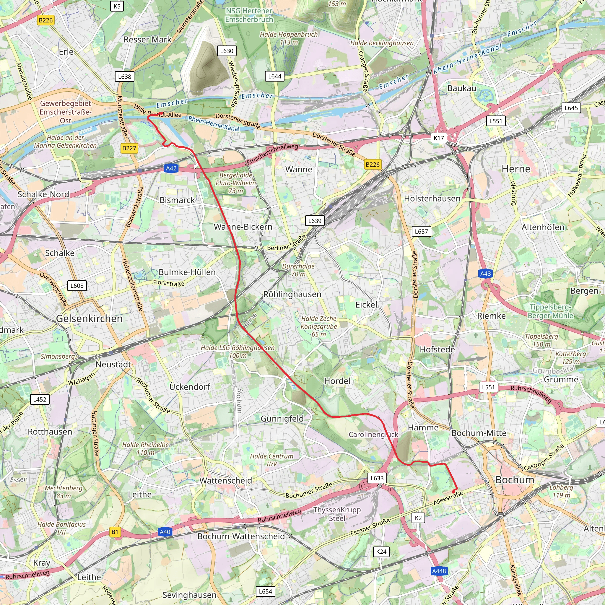Erzbahntrasse mobile static map