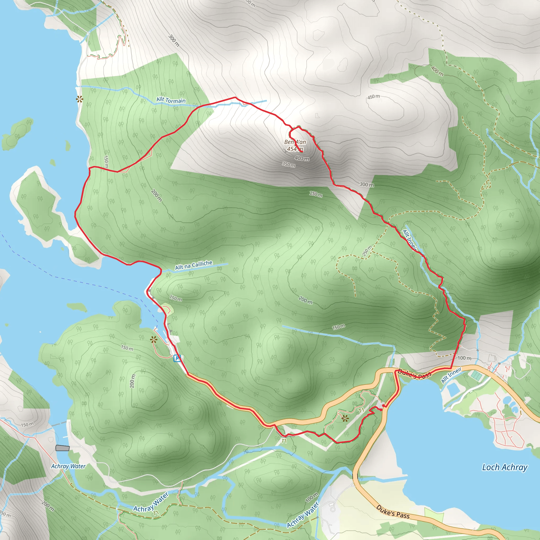 Ben A'an and Loch Katrine Loop mobile static map