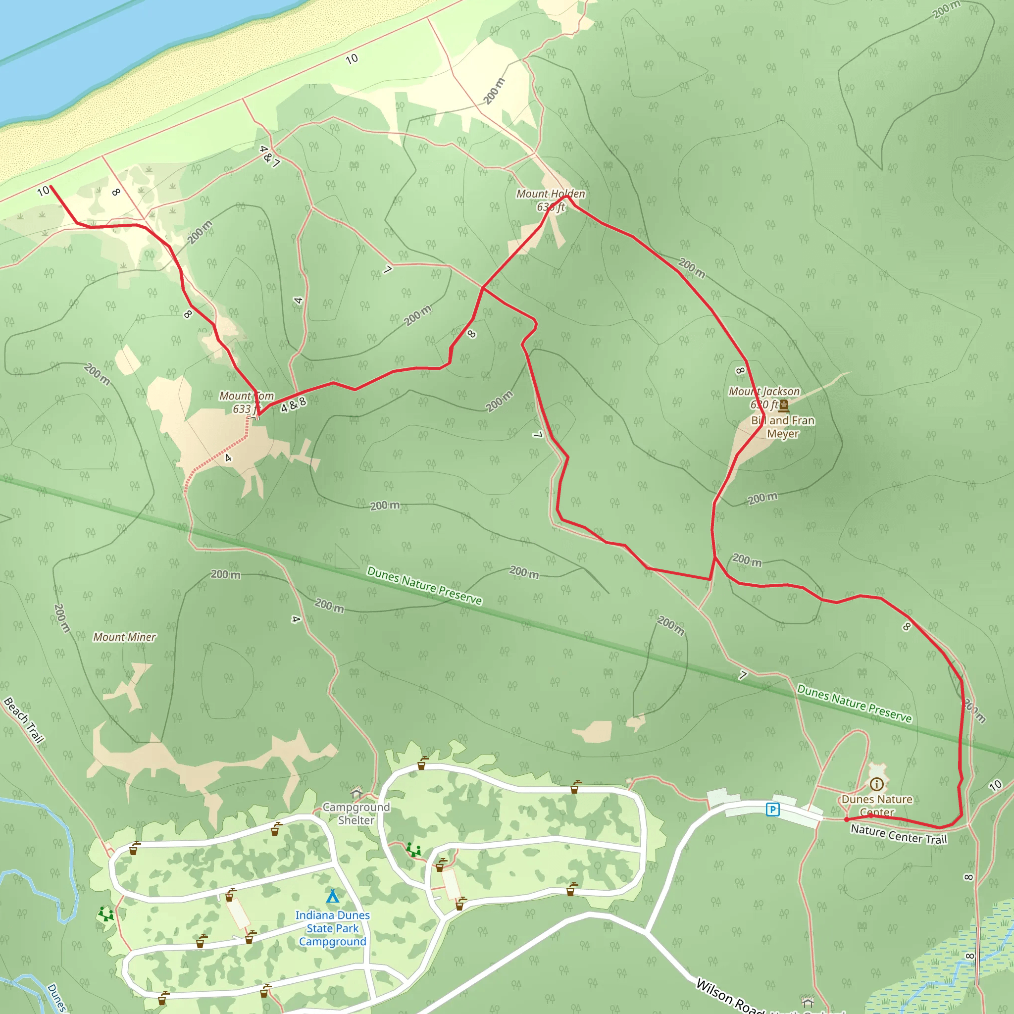 Mount Jackson, Mount Holden and Mount Tom Loop via Trail 7 mobile static map